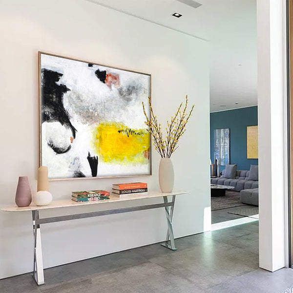 Oriental-Inspired Abstract Original Painting in Acrylic, Large Modern Canvas Wall Art with a Zen Aesthetic | Sign