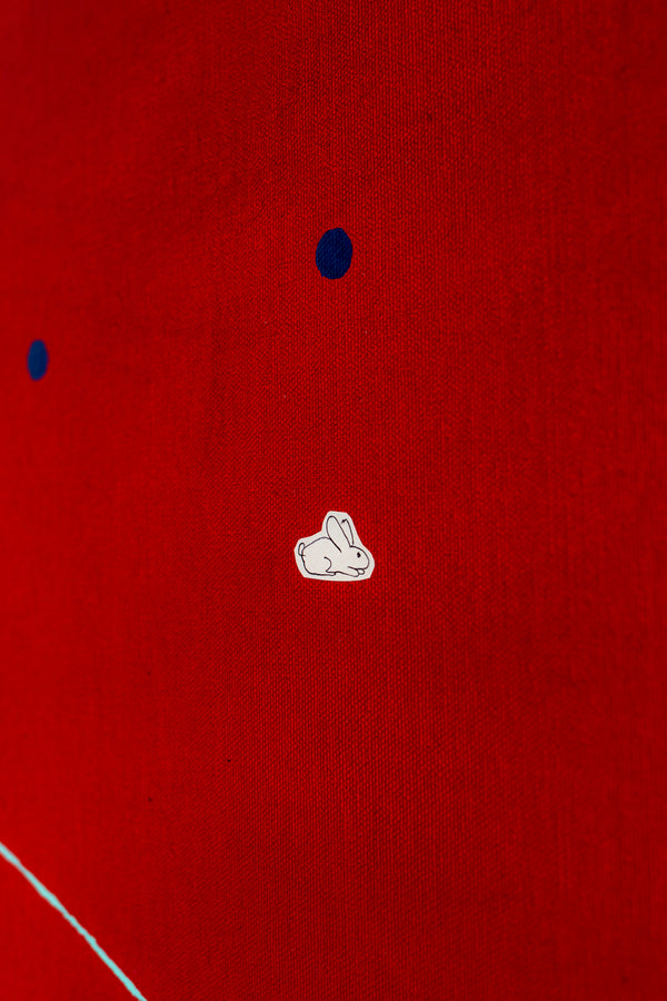 Intense Red Hued Oil and Acrylic Abstract Original Painting Reflecting Stillness, Modern Canvas Wall Art | Silentium (36"x36")