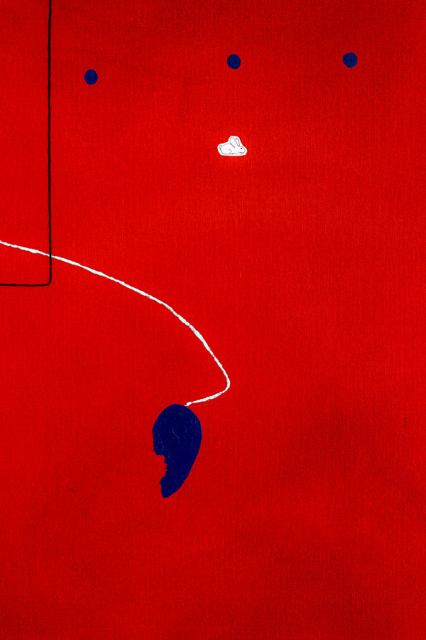 Intense Red Hued Oil and Acrylic Abstract Original Painting Reflecting Stillness, Modern Canvas Wall Art | Silentium (36"x36")