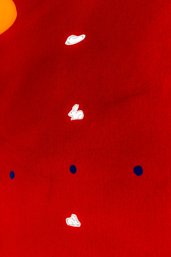 Intense Red Hued Oil and Acrylic Abstract Original Painting Reflecting Stillness, Modern Canvas Wall Art | Silentium (36"x36")