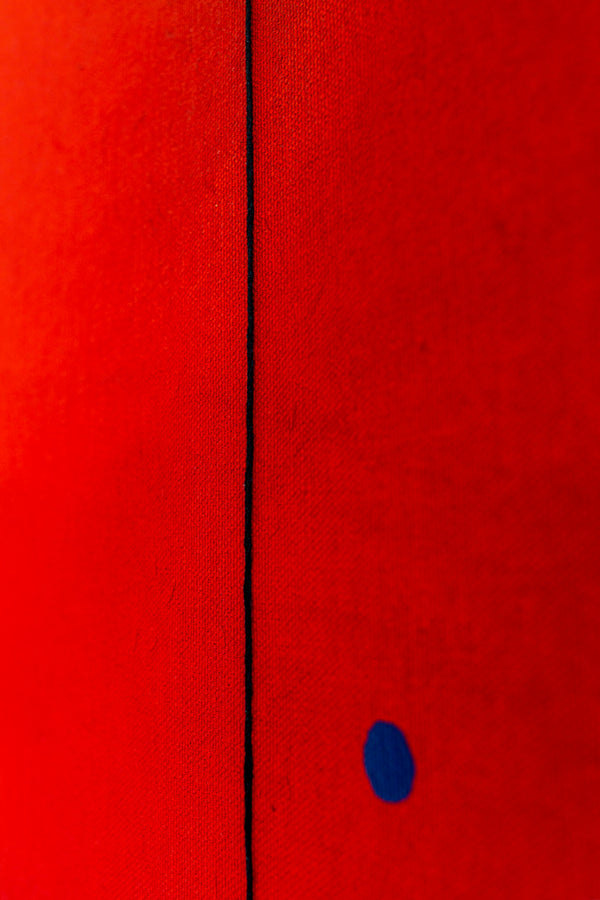 Intense Red Hued Oil and Acrylic Abstract Original Painting Reflecting Stillness, Modern Canvas Wall Art | Silentium (36"x36")