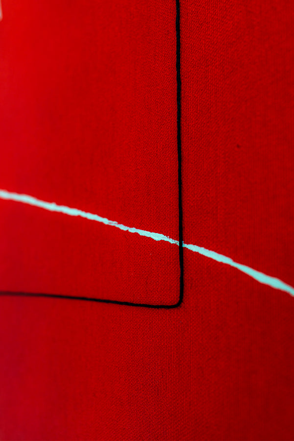 Intense Red Hued Oil and Acrylic Abstract Original Painting Reflecting Stillness, Modern Canvas Wall Art | Silentium (36"x36")