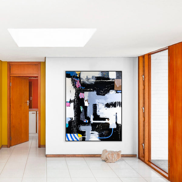 Extra Large Abstract Mixed Media Painting Original Embracing Unspoken Connections | Sinfonia (64"x80")