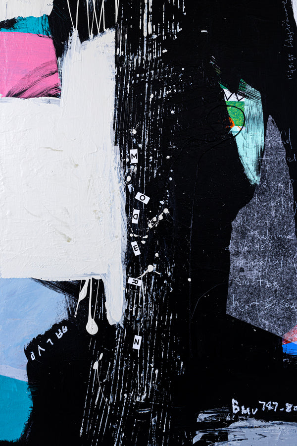 Extra Large Abstract Mixed Media Painting Original Embracing Unspoken Connections | Sinfonia (64"x80")