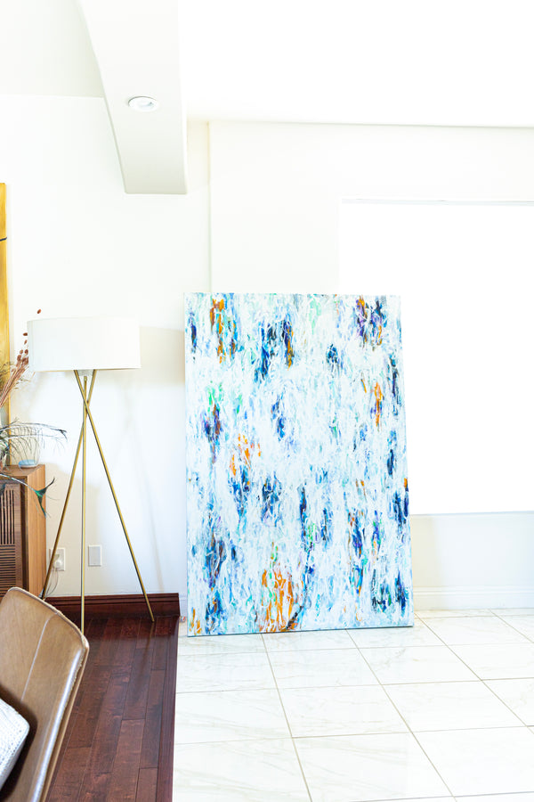 Nostalgic Expressions in Acrylic Modern Abstract Painting, Dreamy Memories in Expressionism | Solace (48"x72")