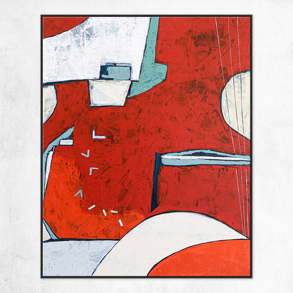 Lunar Enchantment with Original Abstract Acrylic Painting, Red Modern Canvas Wall Art | Something about the moon