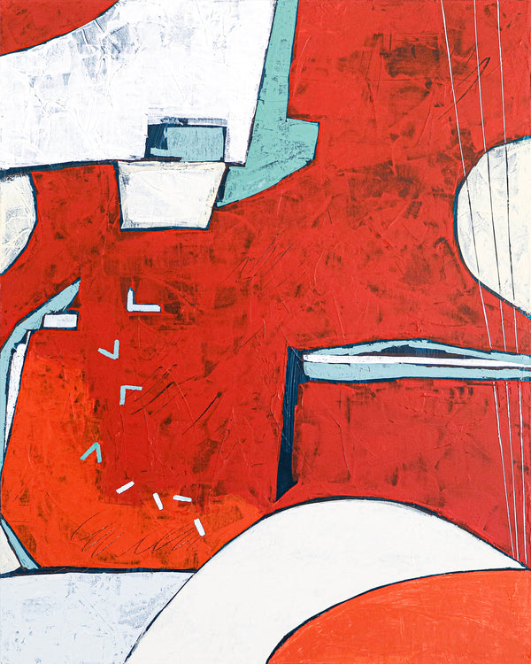 Lunar Enchantment with Original Abstract Acrylic Painting, Red Modern Canvas Wall Art | Something about the moon