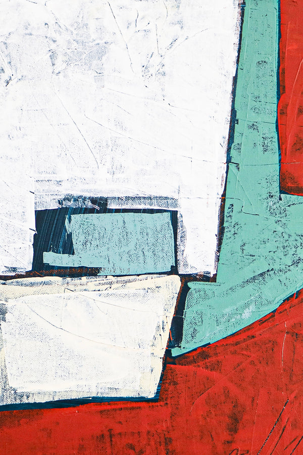 Lunar Enchantment with Original Abstract Acrylic Painting, Red Modern Canvas Wall Art | Something about the moon