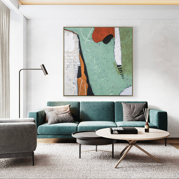 Bold Composition in Abstract Original Acrylic Painting, Exploration in Large Modern Canvas Wall Art | Somnus