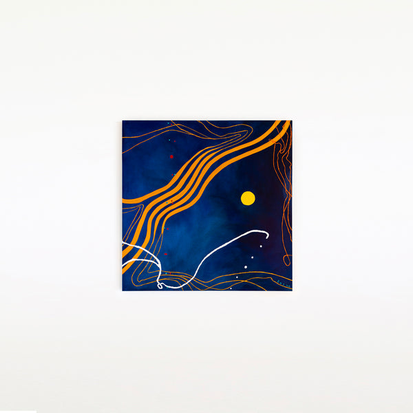 Mixture of Acrylic and Oil in Original Modern Abstract Large painting, Canvas Wall Art | Sonata under the moonlight (48"x48")