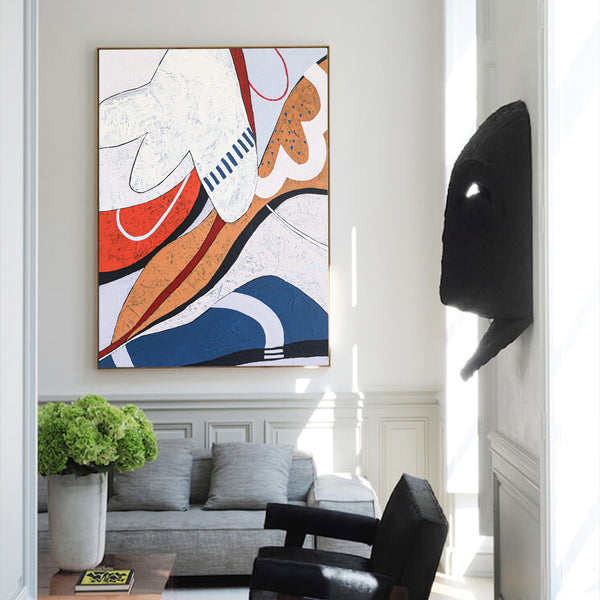 Capturing Melody in Original Abstract Acrylic Painting, Artistic Large Modern Colorful Canvas Wall Art | Song