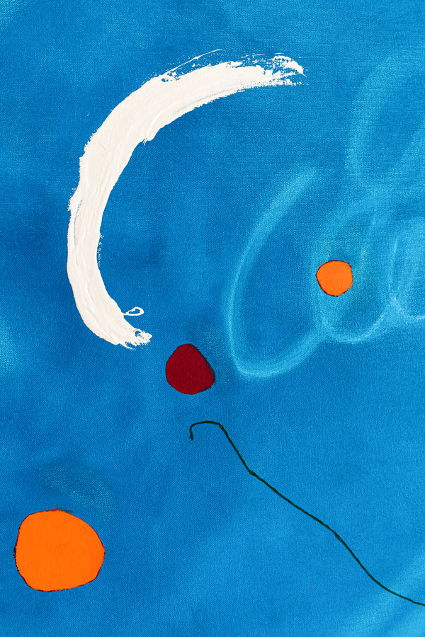 Sky-Blue Abstract Original Oil & Acrylic Painting, Modern Canvas Wall Art Offering a Bright and Cheerful Atmosphere | Speculation (48"x48")