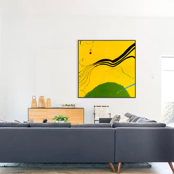 Radiant Modern Original Abstract Painting, Canvas Wall Art Evoking the Brightness & Serenity of a Spring Day | Spring (48"x48")