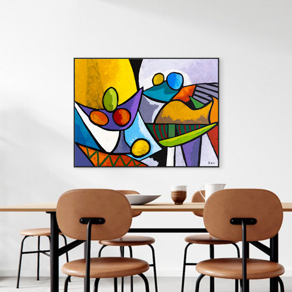 Colorful Original Abstract Painting, Modern Canvas Wall Art with Bright Colors | Still - Dul