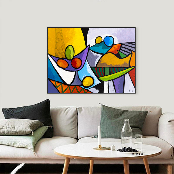 Colorful Original Abstract Painting, Modern Canvas Wall Art with Bright Colors | Still - Dul