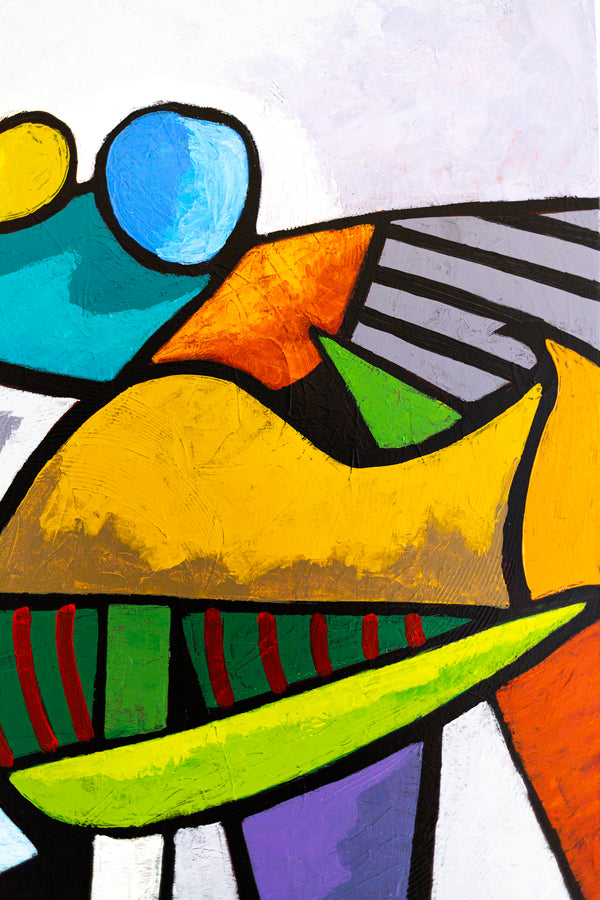 Colorful Original Abstract Painting, Modern Canvas Wall Art with Bright Colors | Still - Dul