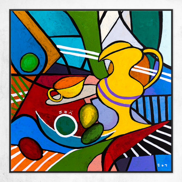 Bold Geometric Original Abstract Painting, Large Modern Canvas Wall Art in Bright Colors, Modern Take | Still-pop