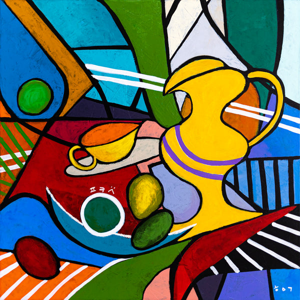 Bold Geometric Original Abstract Painting, Large Modern Canvas Wall Art in Bright Colors, Modern Take | Still-pop