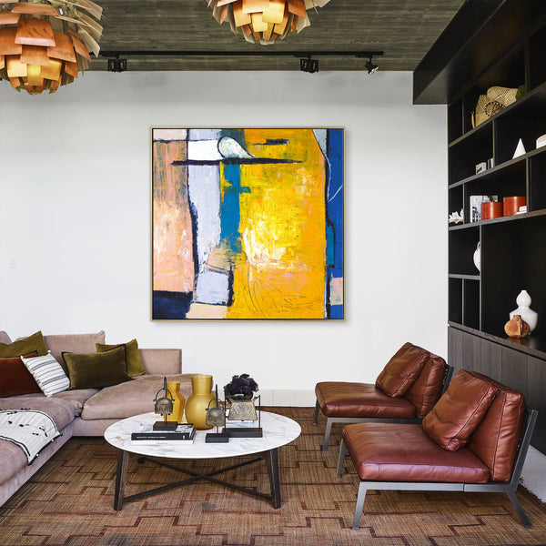 Vibrant Blend in Modern Original Abstract Acrylic Painting, Large Expressionist Canvas Acrylic Wall Art | Suburban
