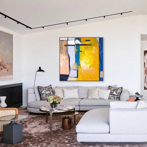 Vibrant Blend in Modern Original Abstract Acrylic Painting, Large Expressionist Canvas Acrylic Wall Art | Suburban