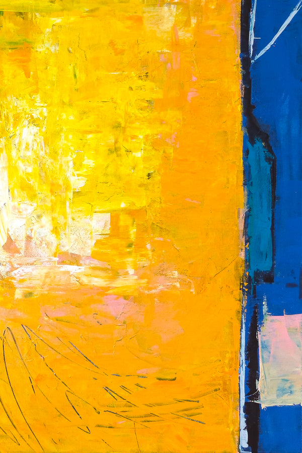Vibrant Blend in Modern Original Abstract Acrylic Painting, Large Expressionist Canvas Acrylic Wall Art | Suburban