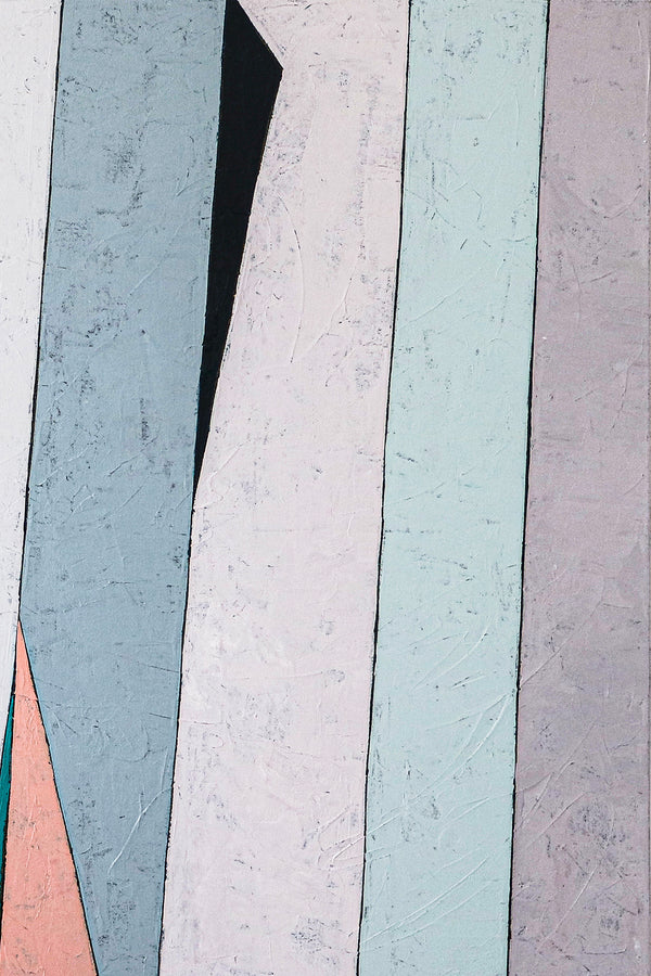Contemporary Minimal Abstract Painting in Acrylic, Original Modern Canvas Wall Art | Summer deck (Horizontal Ver.)
