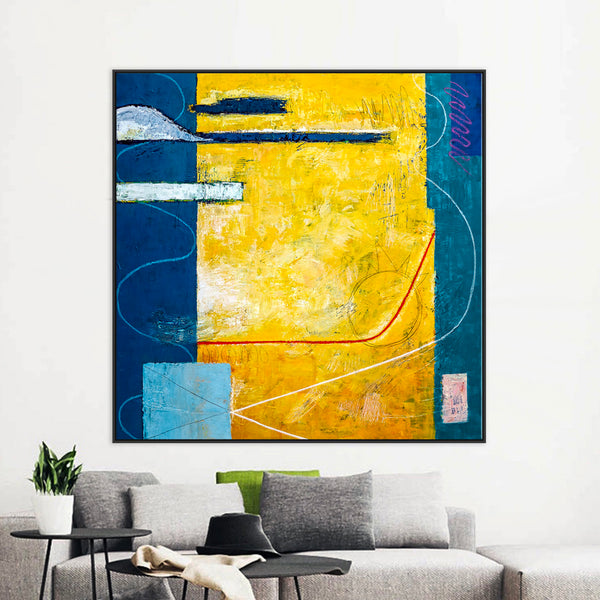 Vibrant Original Abstract Acrylic Painting for Contemporary Spaces, Large Colorful Modern Canvas Art | Summer time