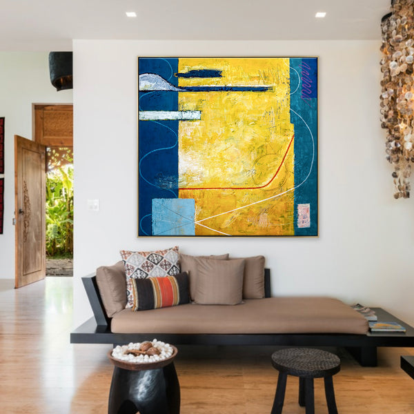 Vibrant Original Abstract Acrylic Painting for Contemporary Spaces, Large Colorful Modern Canvas Art | Summer time