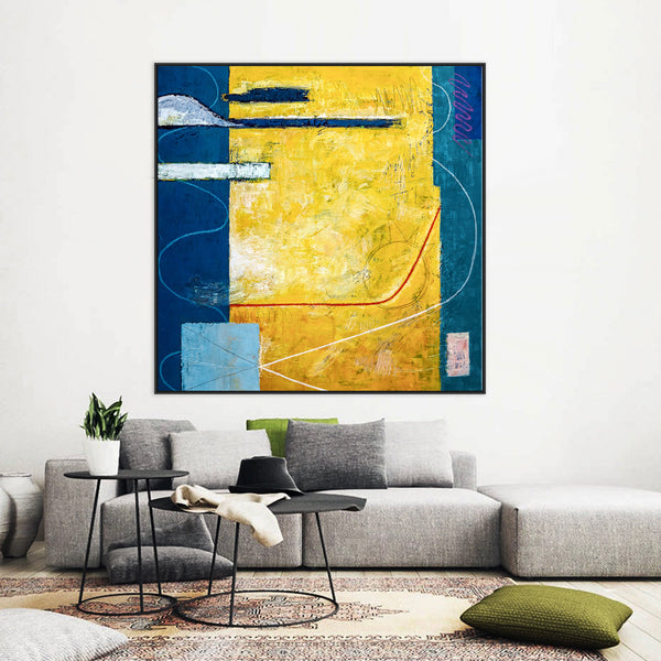 Vibrant Original Abstract Acrylic Painting for Contemporary Spaces, Large Colorful Modern Canvas Art | Summer time