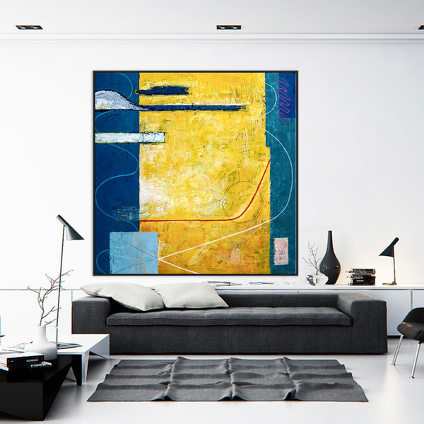 Vibrant Original Abstract Acrylic Painting for Contemporary Spaces, Large Colorful Modern Canvas Art | Summer time