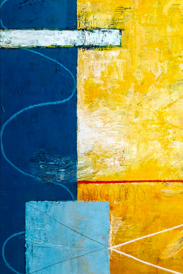 Vibrant Original Abstract Acrylic Painting for Contemporary Spaces, Large Colorful Modern Canvas Art | Summer time