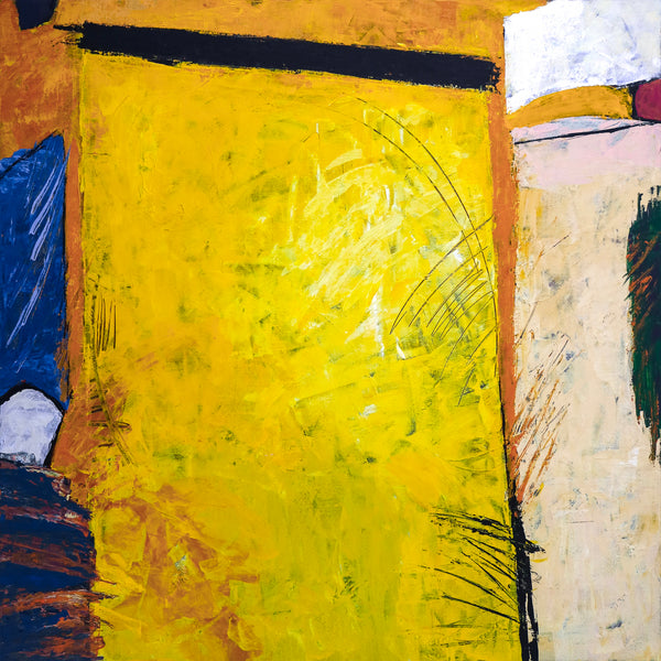 Vibrant California-Inspired Large Abstract Acrylic Original Painting, Playful Yellow Canvas Wall Art | Sunshine