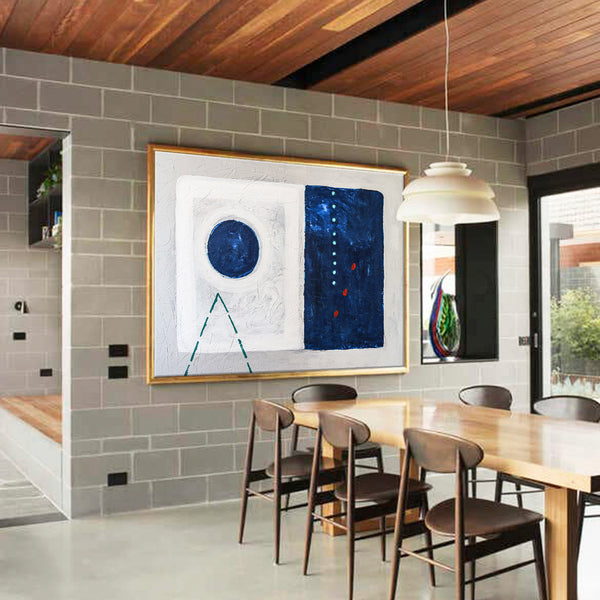 Minimalist Abstract Modern Painting, Poetic Original Large Canvas Wall Art Exploring Language's Rhythm | Syllable