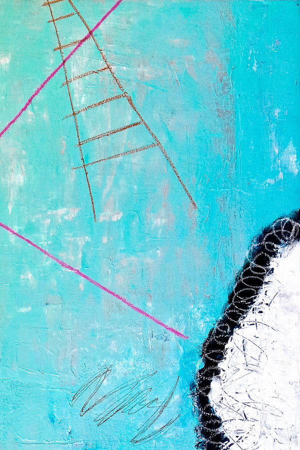 Playful & Colorful Abstract Original Painting in Acrylic, Vibrant Large Modern Canvas Art | Tale III (Square Ver.)