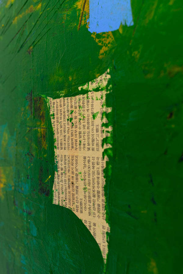 Large Modern Original Abstract Painting with Green Theme, Expressionism Contemporary Wall Art | Teich I (48"x48")