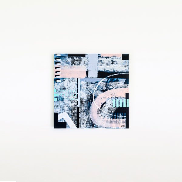 Modern Abstract Expressionist Original Painting of Time and Darkness in Rugged Brush Strokes, Wall Art | Tempus (36"x36")