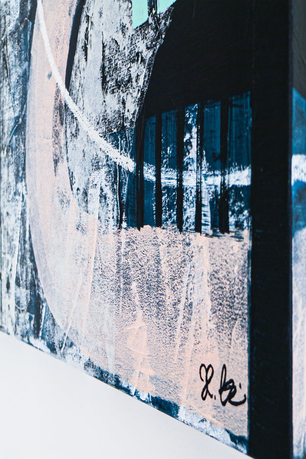 Modern Abstract Expressionist Original Painting of Time and Darkness in Rugged Brush Strokes, Wall Art | Tempus (36"x36")