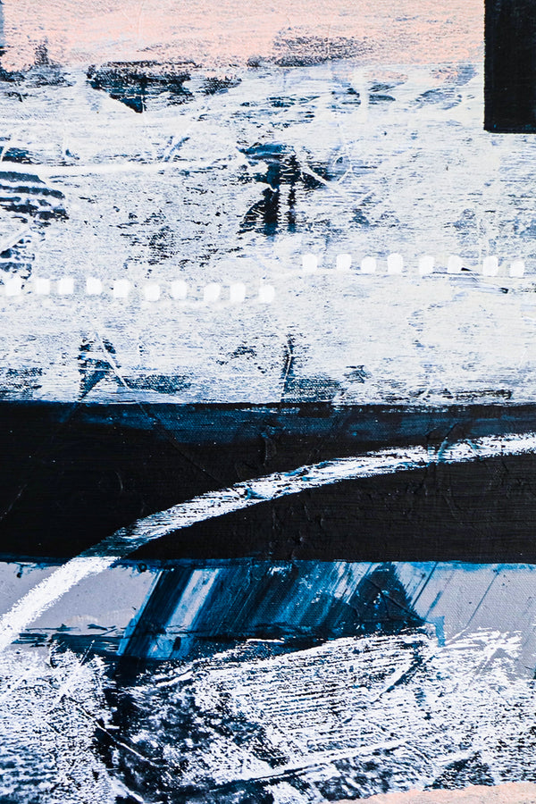 Modern Abstract Expressionist Original Painting of Time and Darkness in Rugged Brush Strokes, Wall Art | Tempus (36"x36")