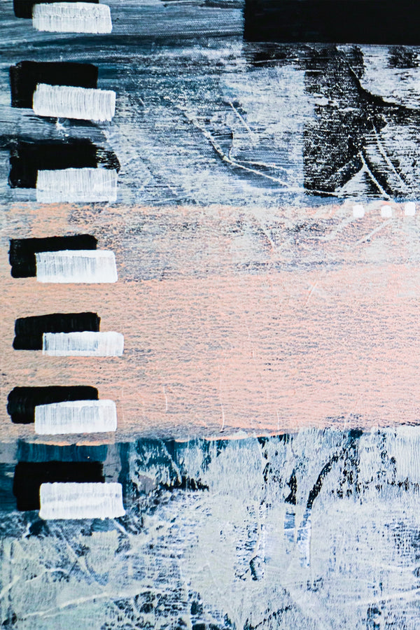 Modern Abstract Expressionist Original Painting of Time and Darkness in Rugged Brush Strokes, Wall Art | Tempus (36"x36")