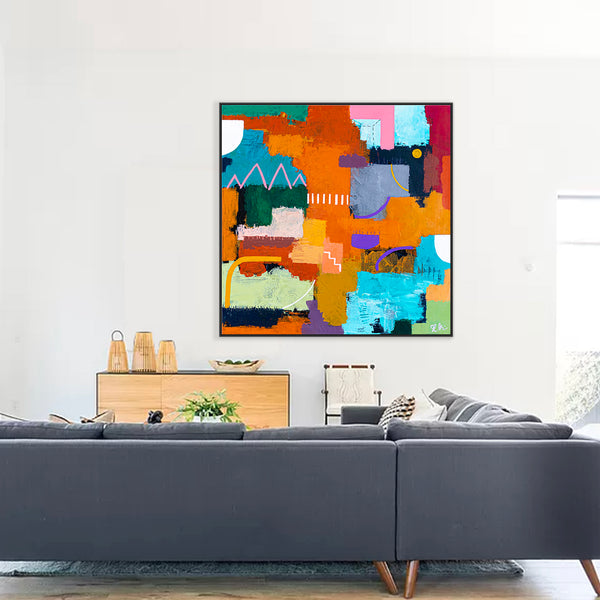 Large Original Abstract Acrylic Painting, Colorful Modern Canvas Wall Art, Embrace Comfort and Beauty | Terra Traum