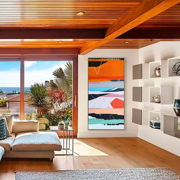 Contemporary Modern Abstract Painting in Acrylic, Large Canvas Wall Art Inspiring Timeless Contemplation | Terra