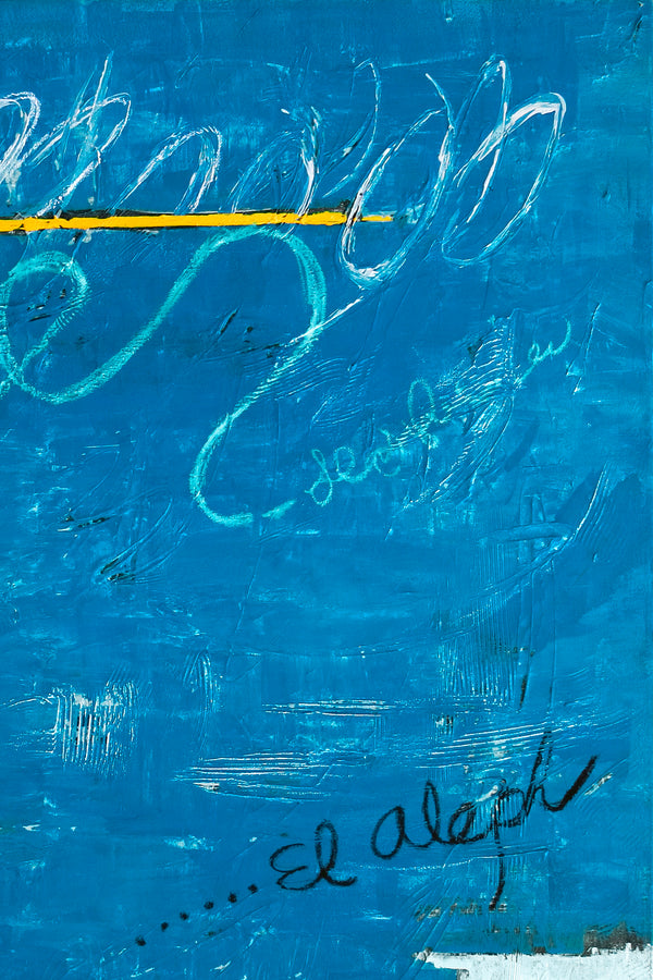 Imaginary Space in Original Acrylic Abstract Modern Blue Painting, Contemporary Large Canvas Wall Art | The Aleph