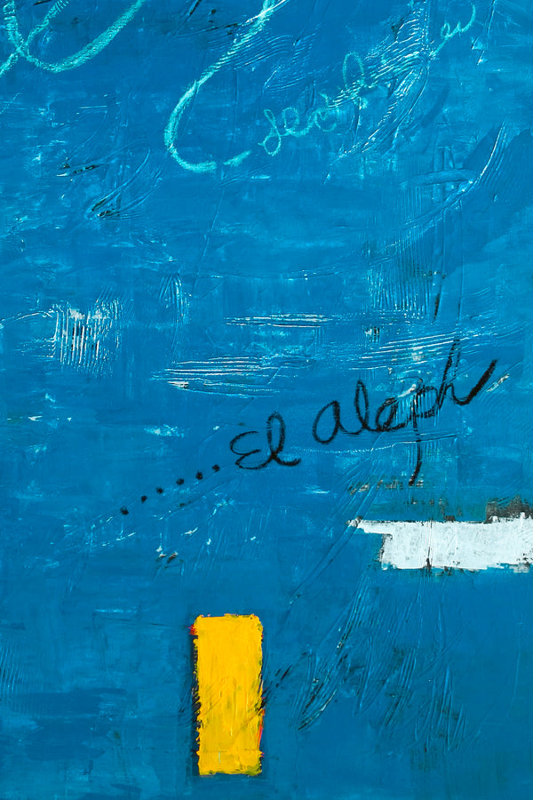 Imaginary Space in Original Acrylic Abstract Modern Blue Painting, Contemporary Large Canvas Wall Art | The Aleph