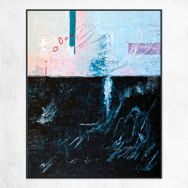 2 Set of Modern Abstract Original Painting, Canvas Wall Art | The South + The Aleph (Vertical Ver.)