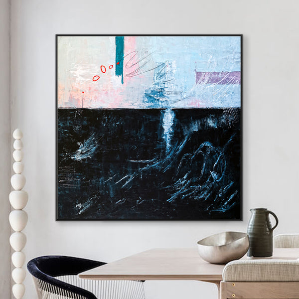 Imaginative Original Abstract Acrylic Painting, Large Modern Canvas Wall Art of Southern Reaches | The South