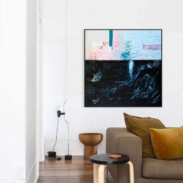 Imaginative Original Abstract Acrylic Painting, Large Modern Canvas Wall Art of Southern Reaches | The South