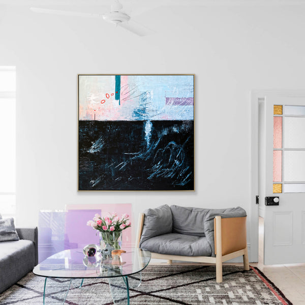 Imaginative Original Abstract Acrylic Painting, Large Modern Canvas Wall Art of Southern Reaches | The South