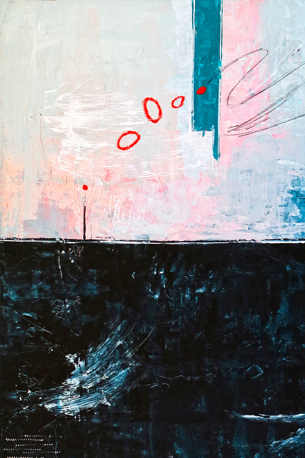 2 Set of Modern Abstract Original Painting, Canvas Wall Art | The South + The Aleph (Vertical Ver.)