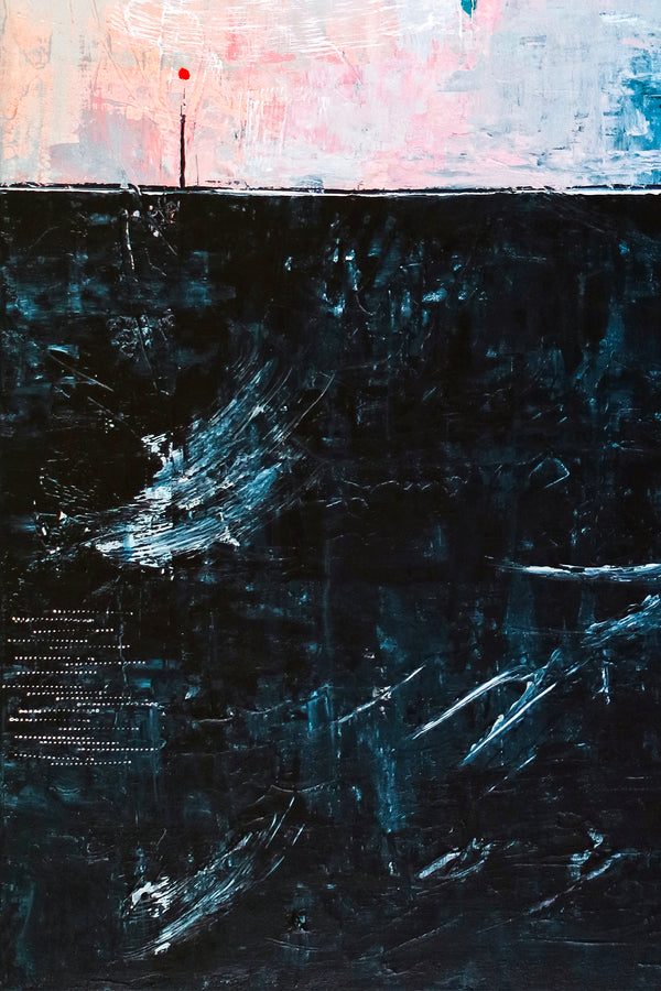 2 Set of Modern Abstract Original Painting, Canvas Wall Art | The South + The Aleph (Vertical Ver.)