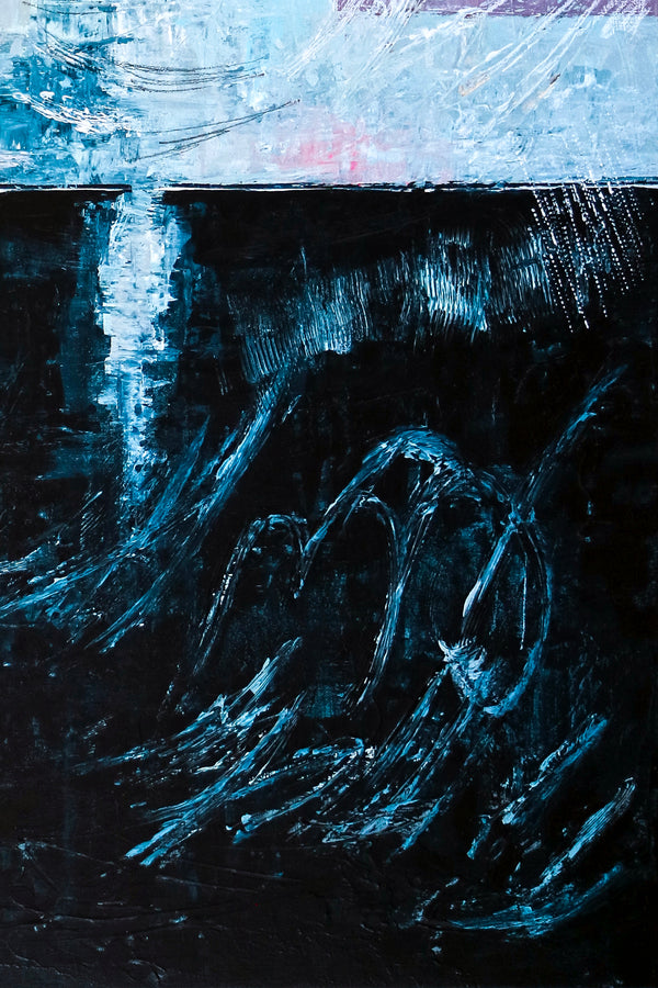 2 Set of Modern Abstract Original Painting, Canvas Wall Art | The South + The Aleph (Vertical Ver.)